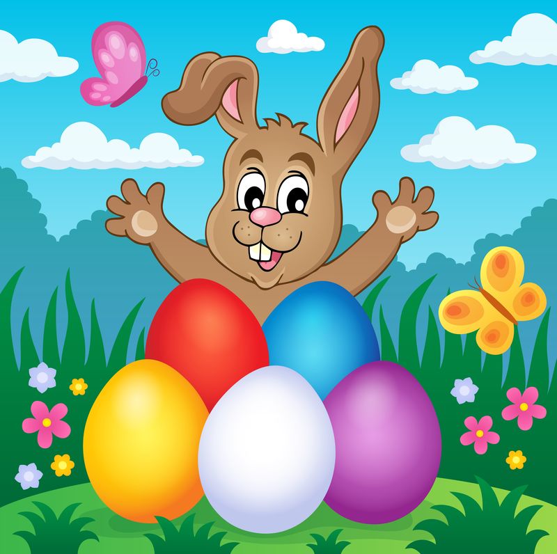 带复活节彩蛋的小兔子主题2