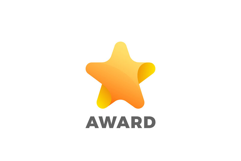 星标几何设计矢量模板-最喜爱的获奖者奖标识概念符号图标