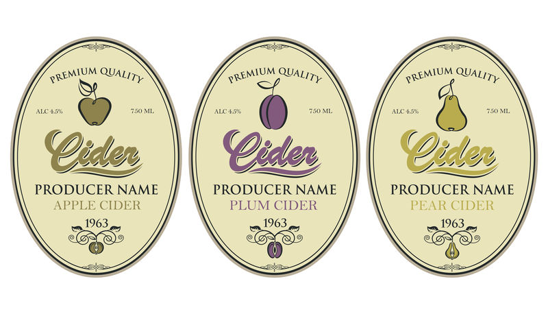 各种苹果酒的标签集合