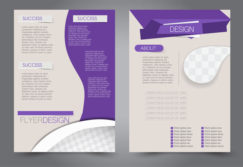 抽象传单模板商业手册设计紫色矢量图