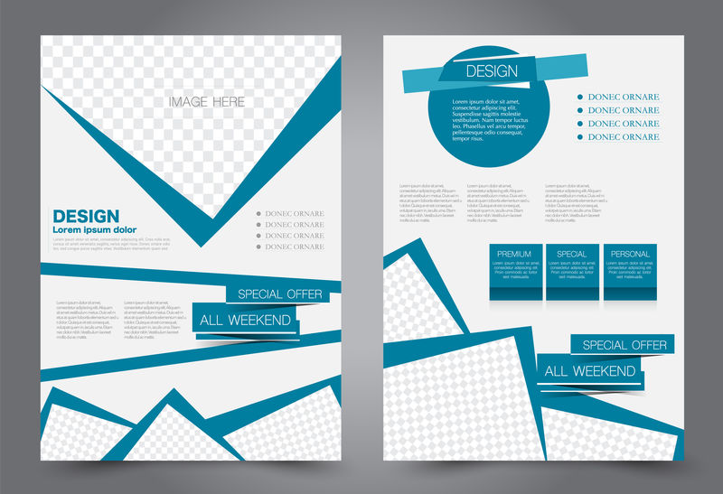 抽象传单模板商业手册设计蓝色矢量图