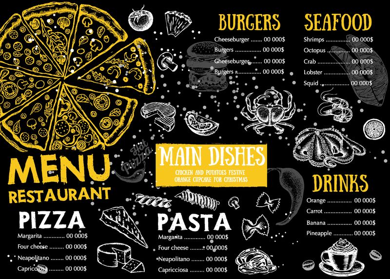 餐厅咖啡馆菜单-模板设计-食物传单