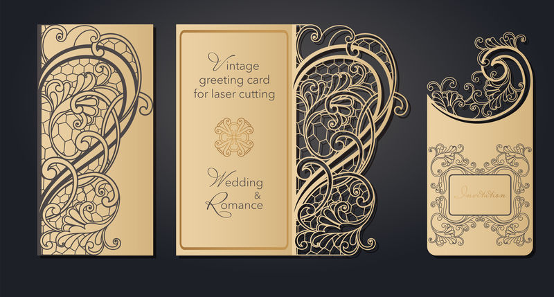 激光切割用模板贺卡剪纸婚礼用硬纸板复活节和生日用的开放式作品春装送礼物浪漫派对