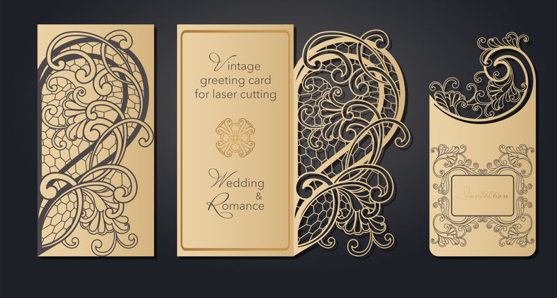 激光切割用模板贺卡剪纸婚礼用硬纸板复活节和生日用的开放式作品春装送礼物浪漫派对