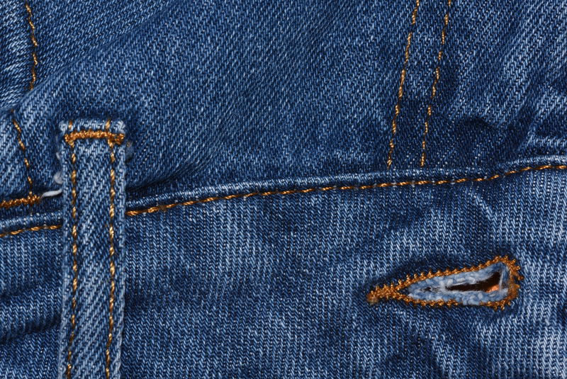 牛仔裤一部分的特写镜头