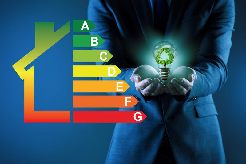 能源效率概念的商人