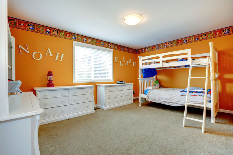 橙色皮床卧室搭配图片图片