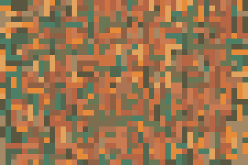 像素无缝图案-纺织品设计的迷彩印花/矢量插图
