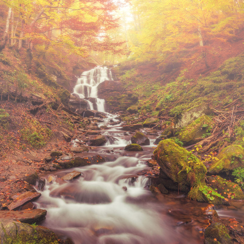 美丽的秋天瀑布