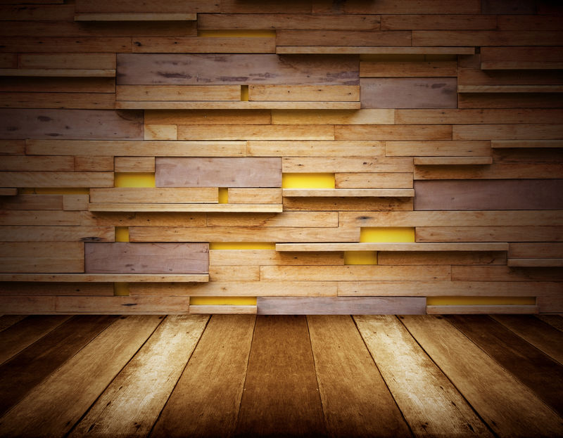 木地板和木墙背景