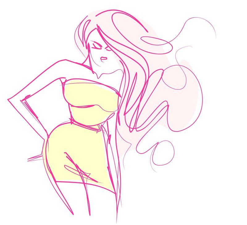 图案以美丽的少女为设计模特-时尚时尚青春美丽……图形-草图-性感女人