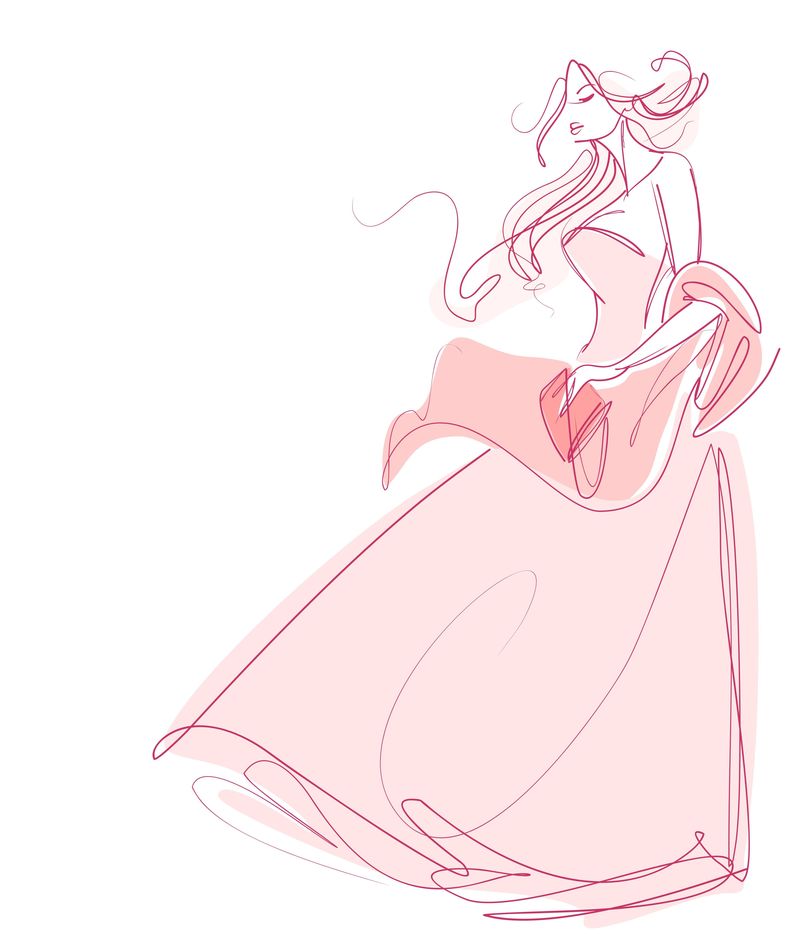 图案以美丽的少女为设计模特-时尚时尚青春美丽……图形-草图-性感女人