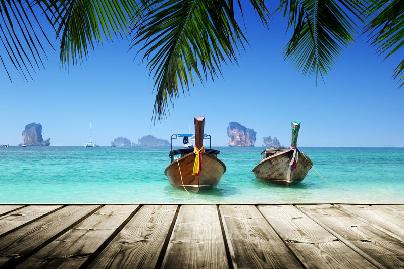 泰国安达曼海海滩船只