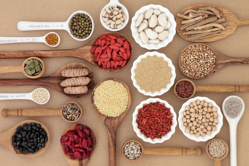 干燥的超级食品选择