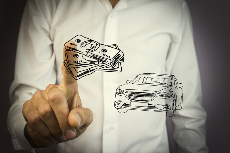 手上的钱和车商人