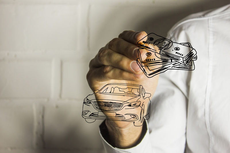 手上的钱和车商人