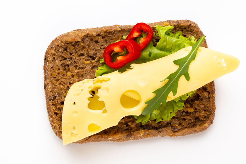 白底生菜奶酪三明治