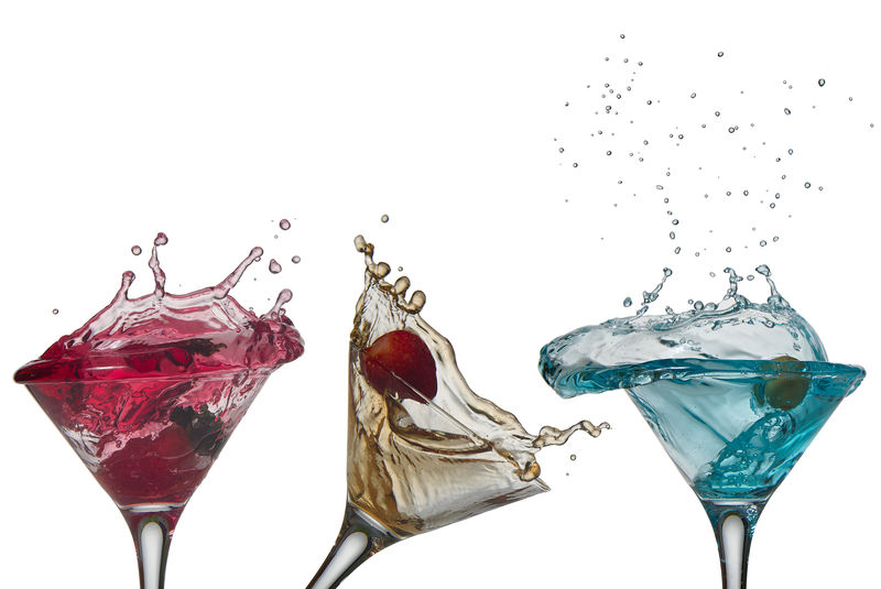 白底鸡尾酒色斑系列免费杯子