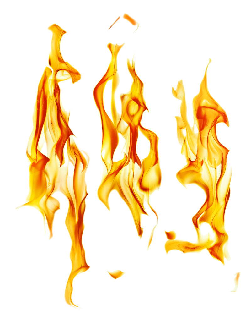 白色上三道明亮的黄色火焰火花