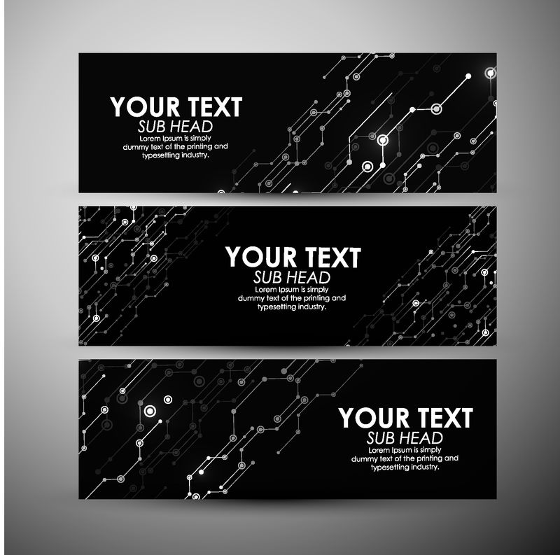 抽象光波现代圆图案技术背景-未来风格-矢量横幅设置背景