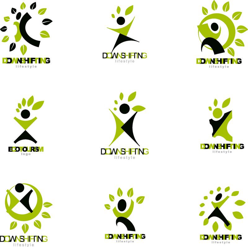 快乐抽象人举手矢量图集-降档概念图图标