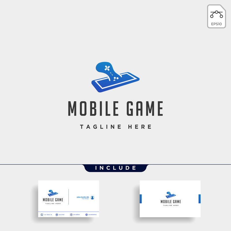 手机游戏标志设计模板概念控制器