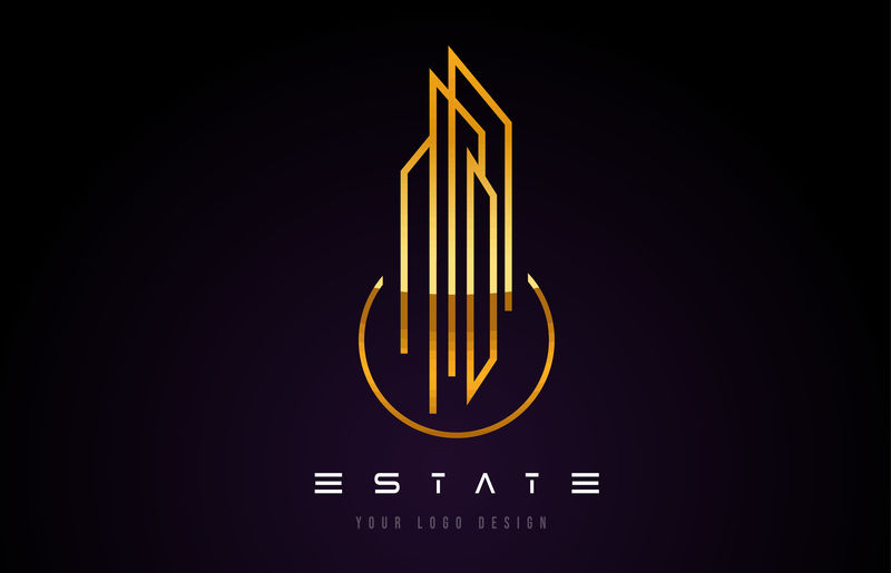 黄金房地产现代会标标志设计房地产行业