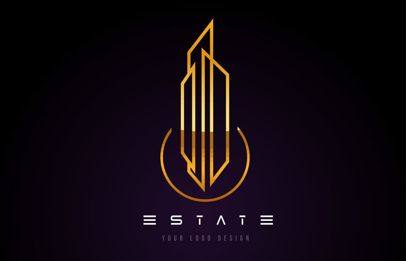 黄金房地产现代会标标志设计房地产行业