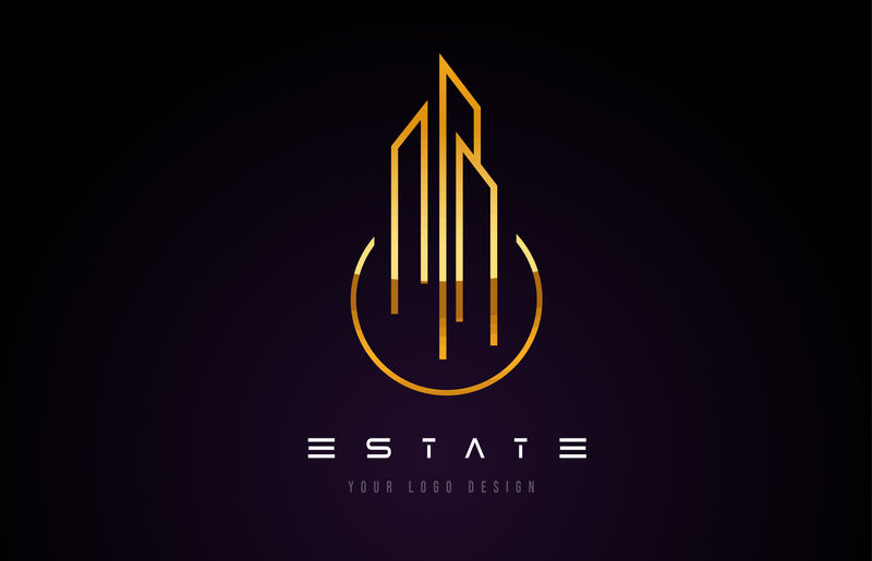 黄金房地产现代会标标志设计房地产行业