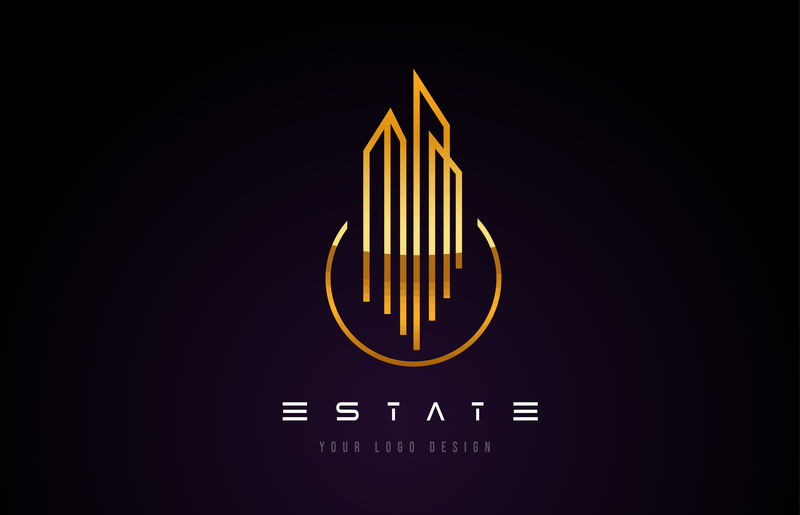 黄金房地产现代会标标志设计房地产行业