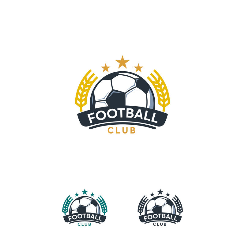 足球运动标志设计徽章矢量模板