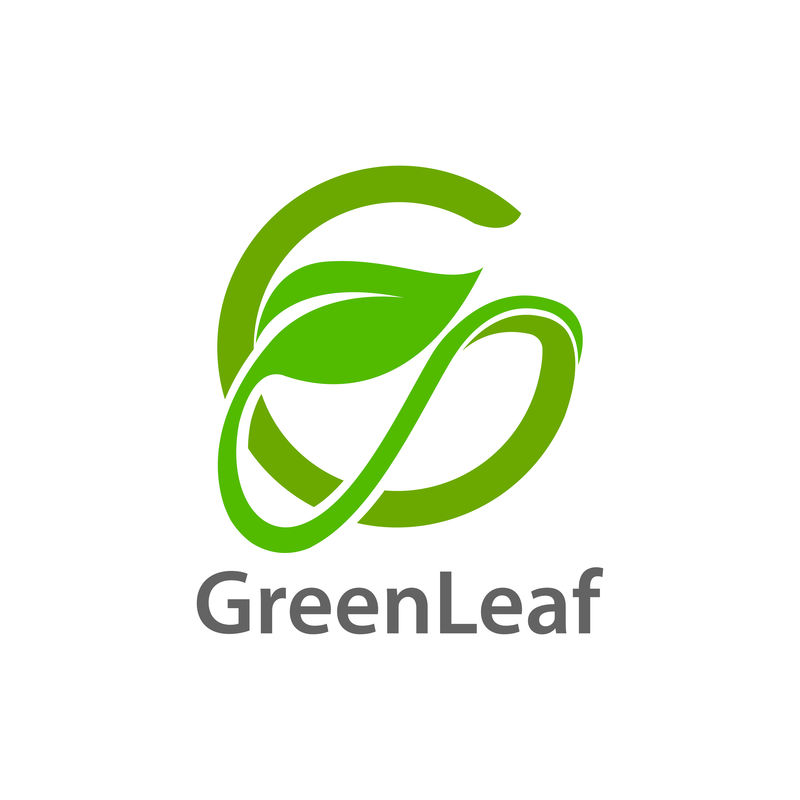 绿叶首字母G标志概念设计模板