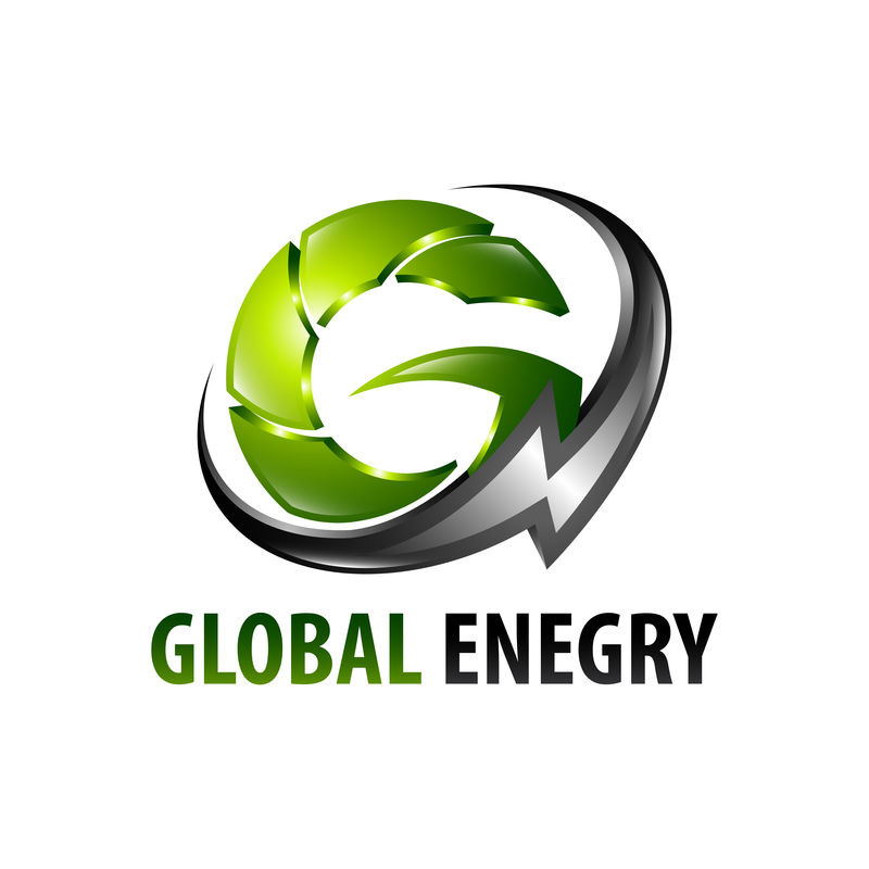 全球能源闪电首字母G标志概念设计