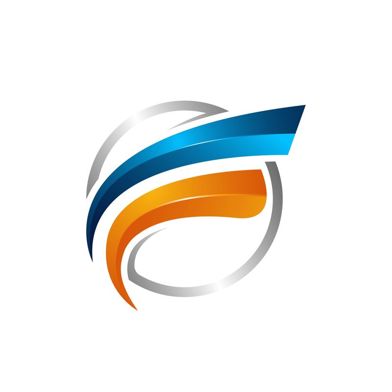 圆形Swoosh轨道矢量和卫星宇宙标志贝斯星球