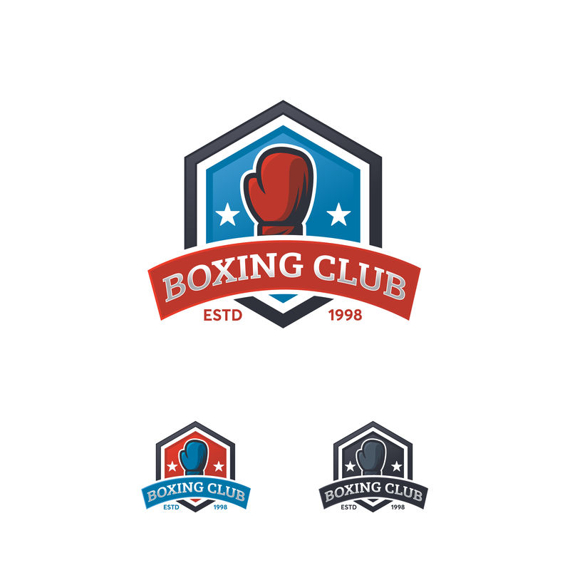 拳击运动标志设计徽章-徽章冠军矢量