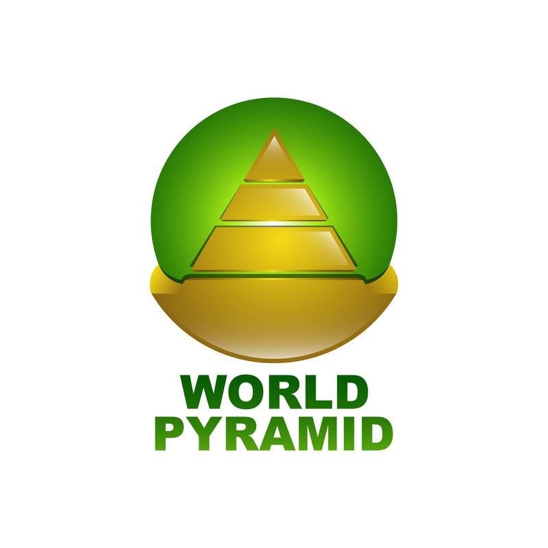世界金字塔标志概念设计模板