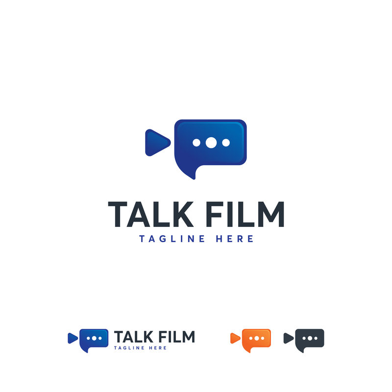 Talk Movie徽标设计符号向量Movie讨论徽标Film徽标模板