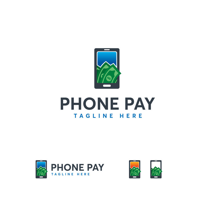 手机支付标志设计概念矢量-数字货币标志图标