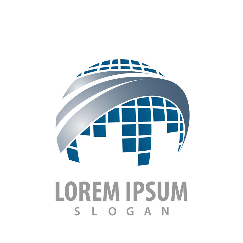 抽象技术世界蓝球标志概念设计SimbO公司