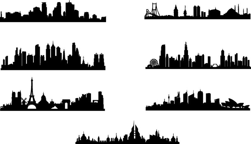 建築剪影圖片-矢量城市建築天際線素材-高清圖片-攝影照片-尋圖免費