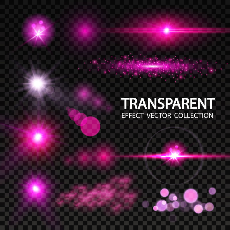 真实镜头光斑元素集合光效透明设计矢量图解