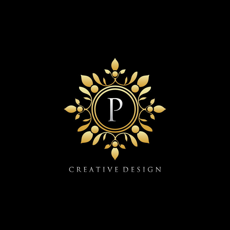 金皇家精品小P字母标志-标志