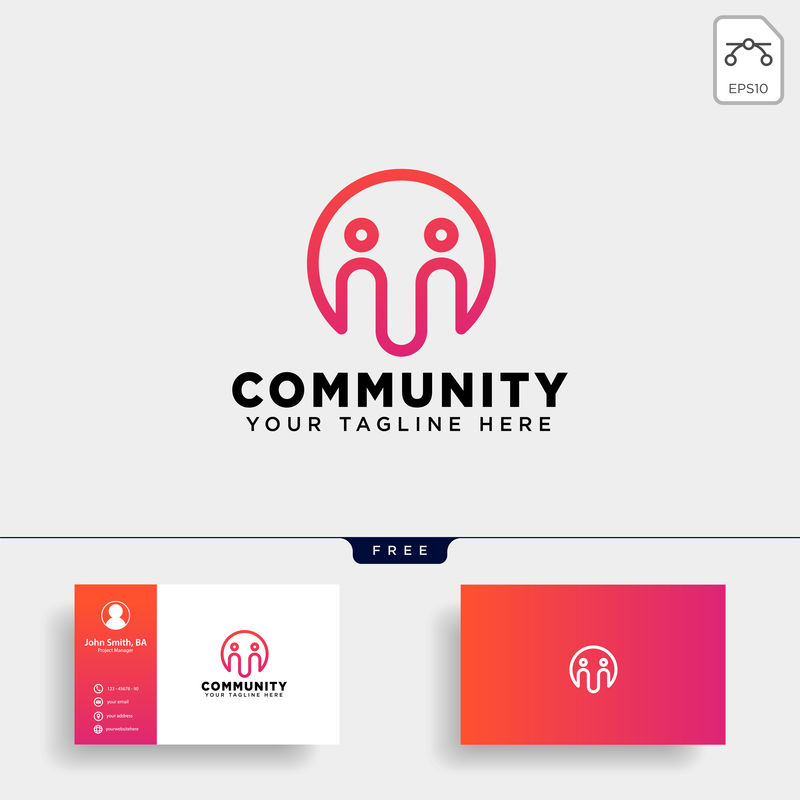 社区人类标志模板矢量图图标元素隔离