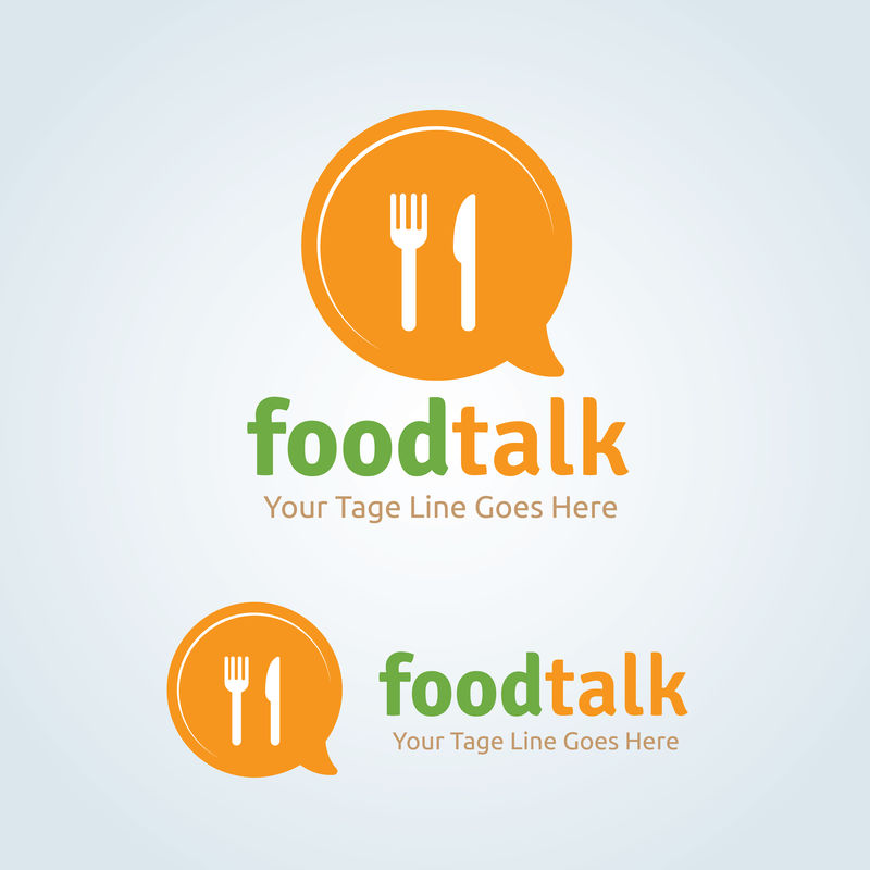 美食谈话标识烹饪标识餐厅标识小酒馆标识矢量标识模板