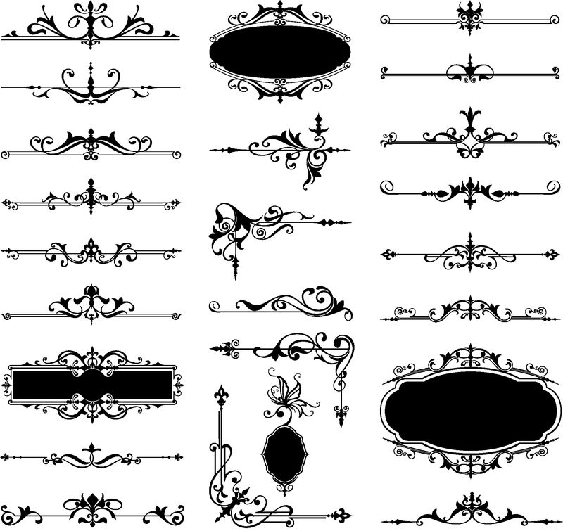 矢量复古设计元素边框装饰角