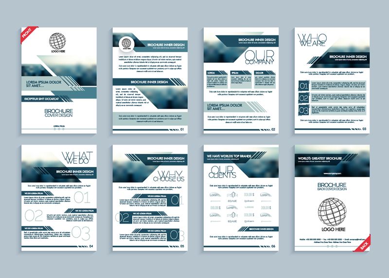 公司手册集-创意模板布局-封面设计和传单的商业报告和介绍