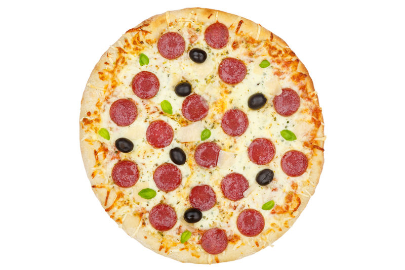 意大利辣味香肠比萨饼香肠香肠上掩模的创造者分离