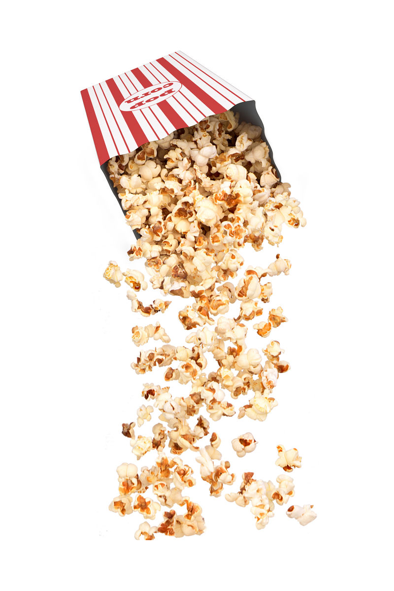 从纸杯里倒出来的爆米花