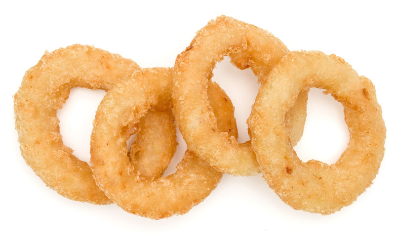 白底香脆洋葱或香菜圈