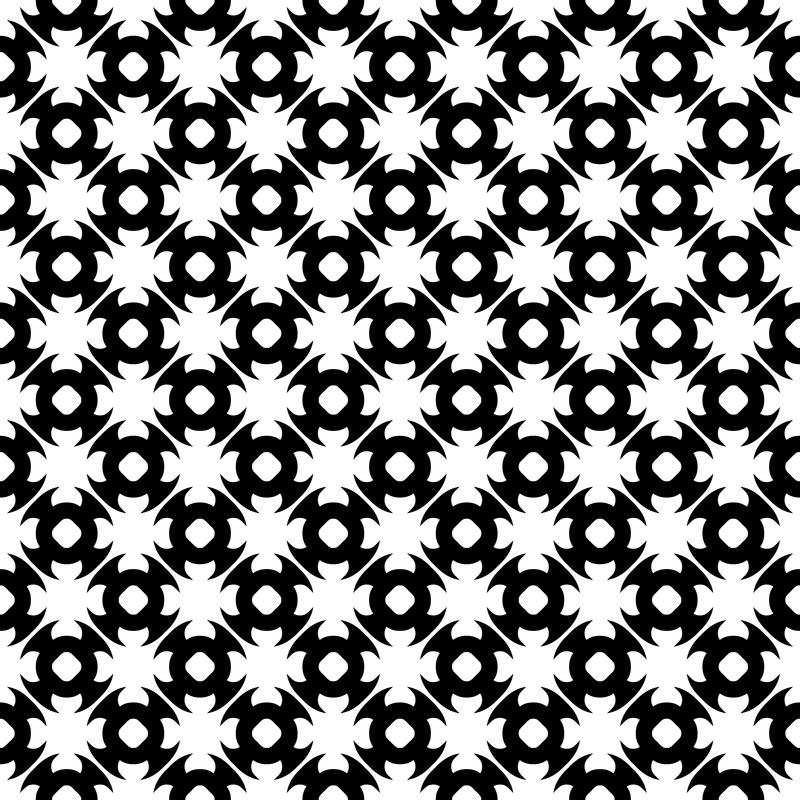 矢量无缝图案黑白纹理